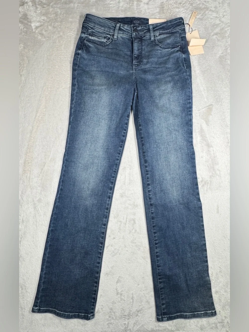 NWT NYDJ Marilyn Straight Lombard Lift Tuck Denim Cotton Blend Blue Jeans Size 8 - Picture 3 of 16